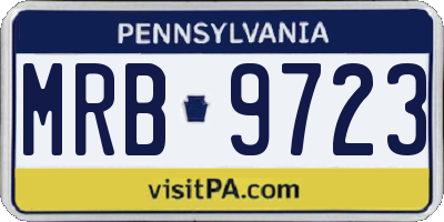 PA license plate MRB9723