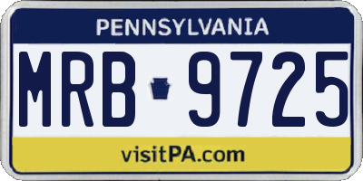 PA license plate MRB9725