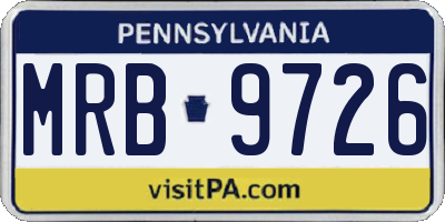 PA license plate MRB9726