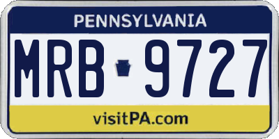 PA license plate MRB9727