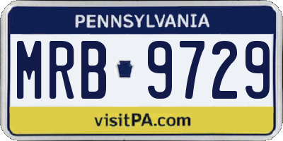 PA license plate MRB9729