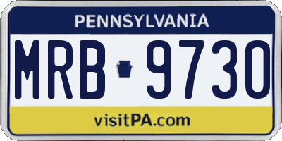 PA license plate MRB9730
