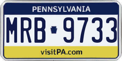 PA license plate MRB9733