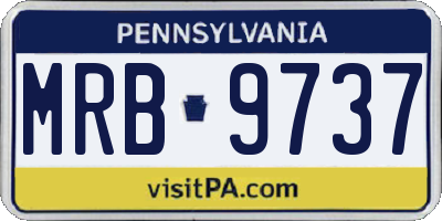 PA license plate MRB9737