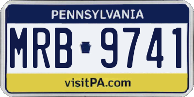 PA license plate MRB9741