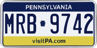PA license plate MRB9742