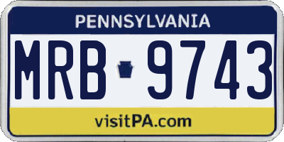 PA license plate MRB9743
