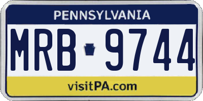 PA license plate MRB9744