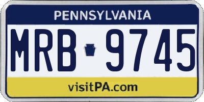PA license plate MRB9745