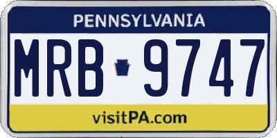 PA license plate MRB9747