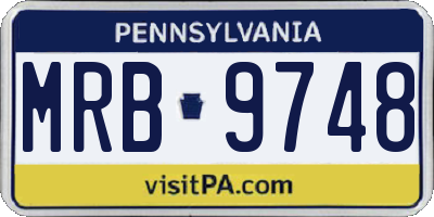 PA license plate MRB9748