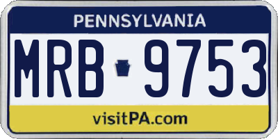 PA license plate MRB9753