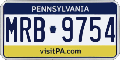 PA license plate MRB9754