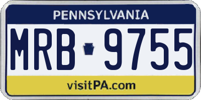 PA license plate MRB9755