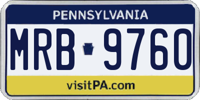 PA license plate MRB9760