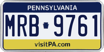 PA license plate MRB9761
