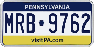 PA license plate MRB9762