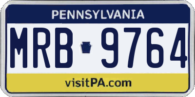 PA license plate MRB9764