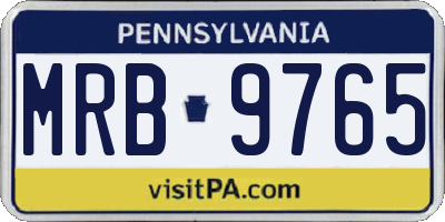 PA license plate MRB9765