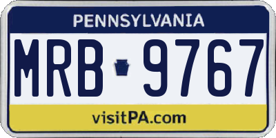 PA license plate MRB9767