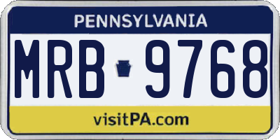 PA license plate MRB9768