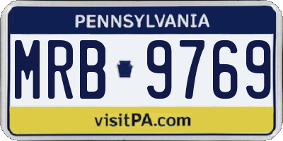 PA license plate MRB9769