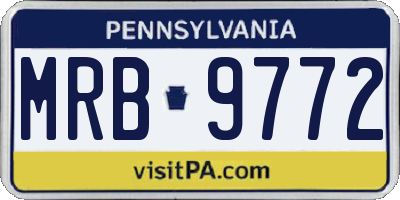 PA license plate MRB9772
