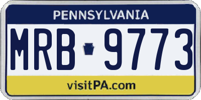 PA license plate MRB9773