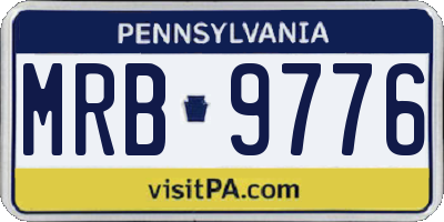 PA license plate MRB9776