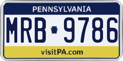 PA license plate MRB9786