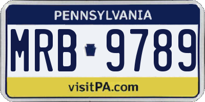 PA license plate MRB9789