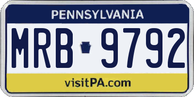 PA license plate MRB9792