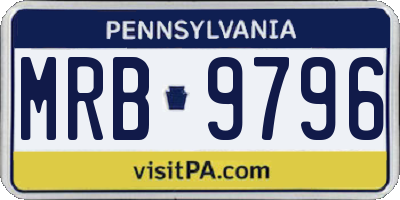 PA license plate MRB9796