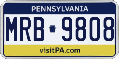 PA license plate MRB9808