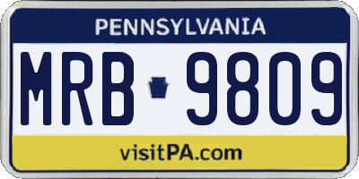PA license plate MRB9809