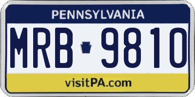 PA license plate MRB9810