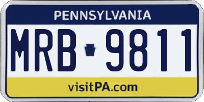 PA license plate MRB9811