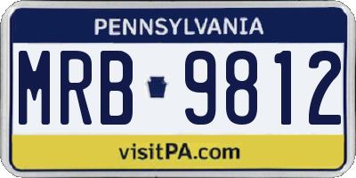 PA license plate MRB9812