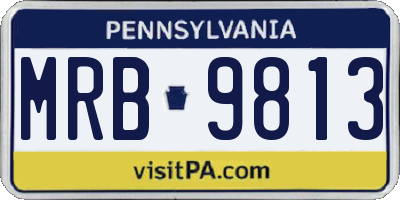 PA license plate MRB9813