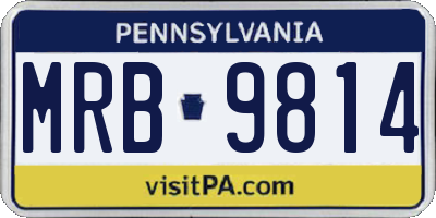 PA license plate MRB9814