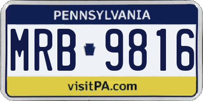 PA license plate MRB9816