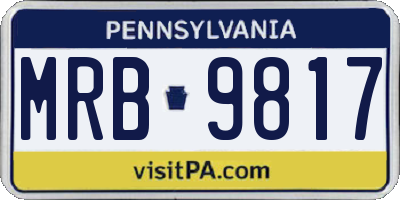 PA license plate MRB9817