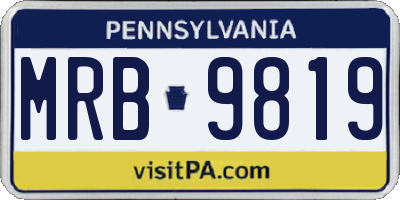 PA license plate MRB9819