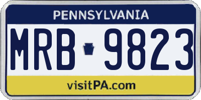 PA license plate MRB9823