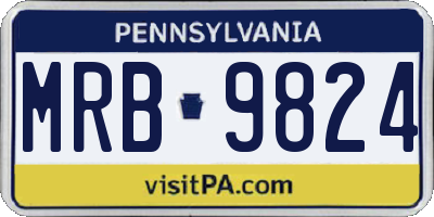 PA license plate MRB9824