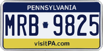 PA license plate MRB9825