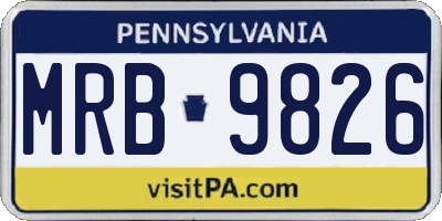 PA license plate MRB9826