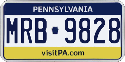 PA license plate MRB9828