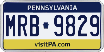 PA license plate MRB9829