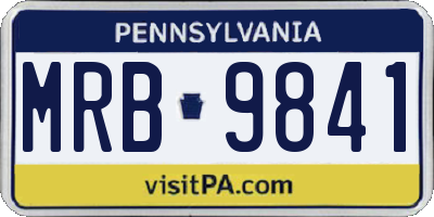 PA license plate MRB9841